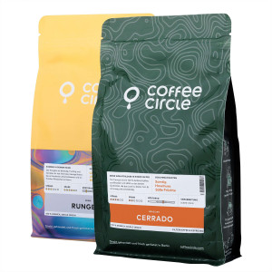 Cold Brew Coffee Set gegensätzlich: Cerrado und Rungeto